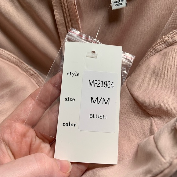 Maniju Floral Dress Women's Medium Blush Sheer Corset Slit Maxi Cottage Whimsy - Picture 5 of 13